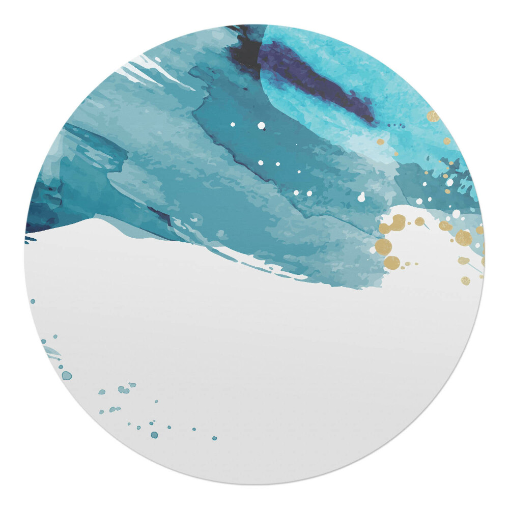 Podložka pod kolieskovú stoličku okrúhla Akvamarínové ťahy