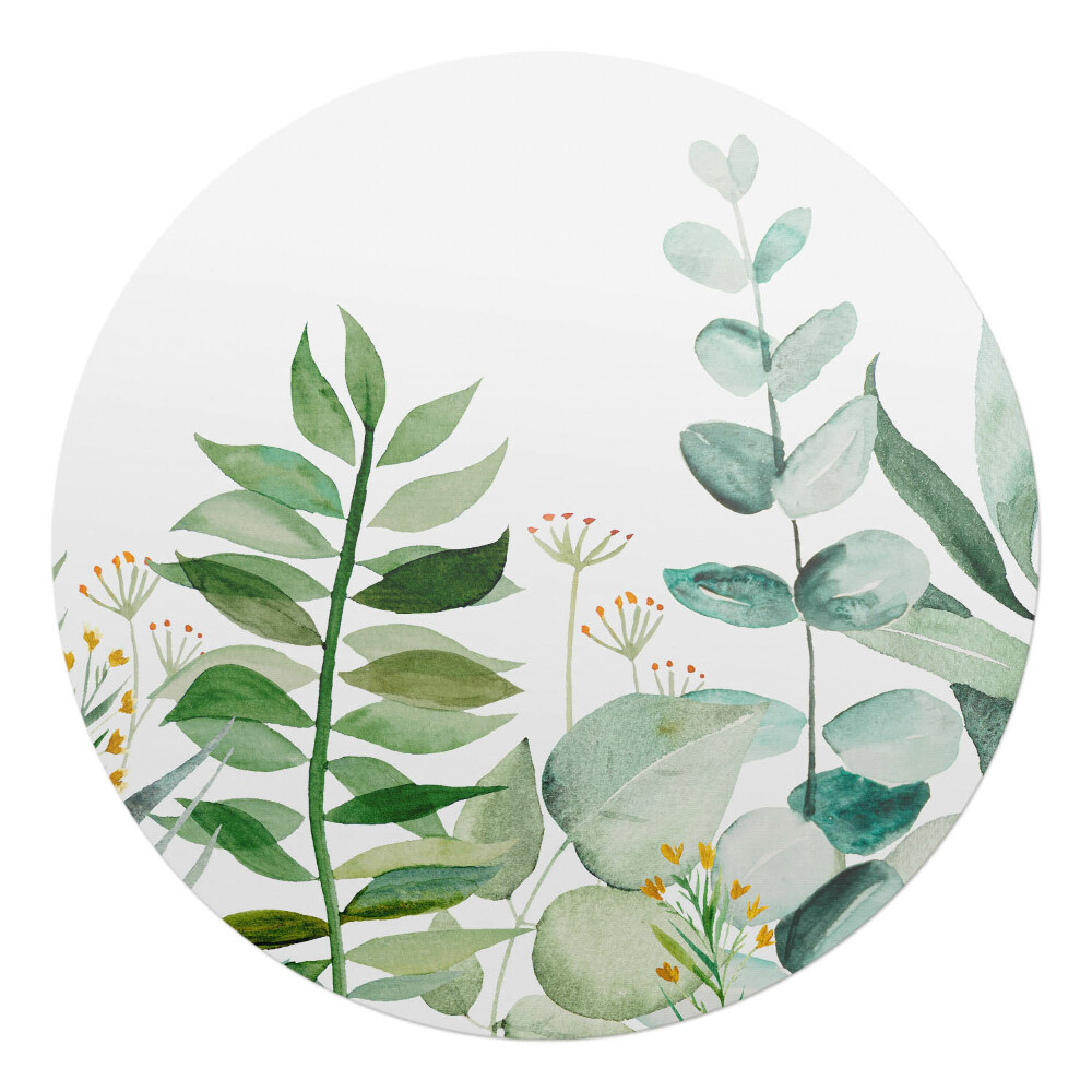 Podložka pod kolieskovú stoličku okrúhla Akvarelové listy