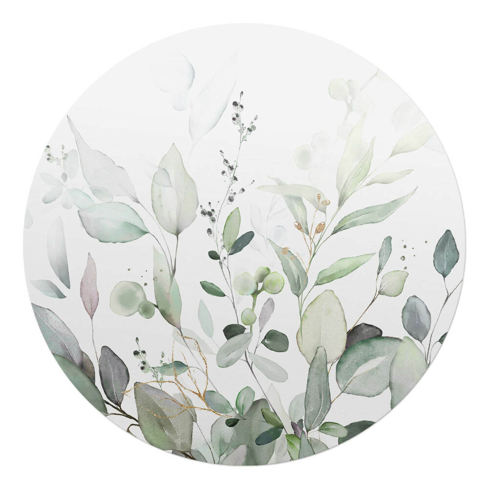 Podložka pod stoličku na kolieskach okrúhla Pastelové listy