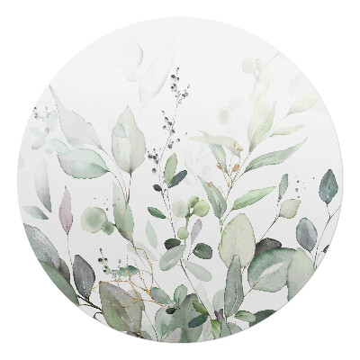 Podložka pod stoličku na kolieskach okrúhla Pastelové listy