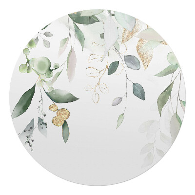 Podložka pod stoličku okrúhla Akvarelové zloženie listov