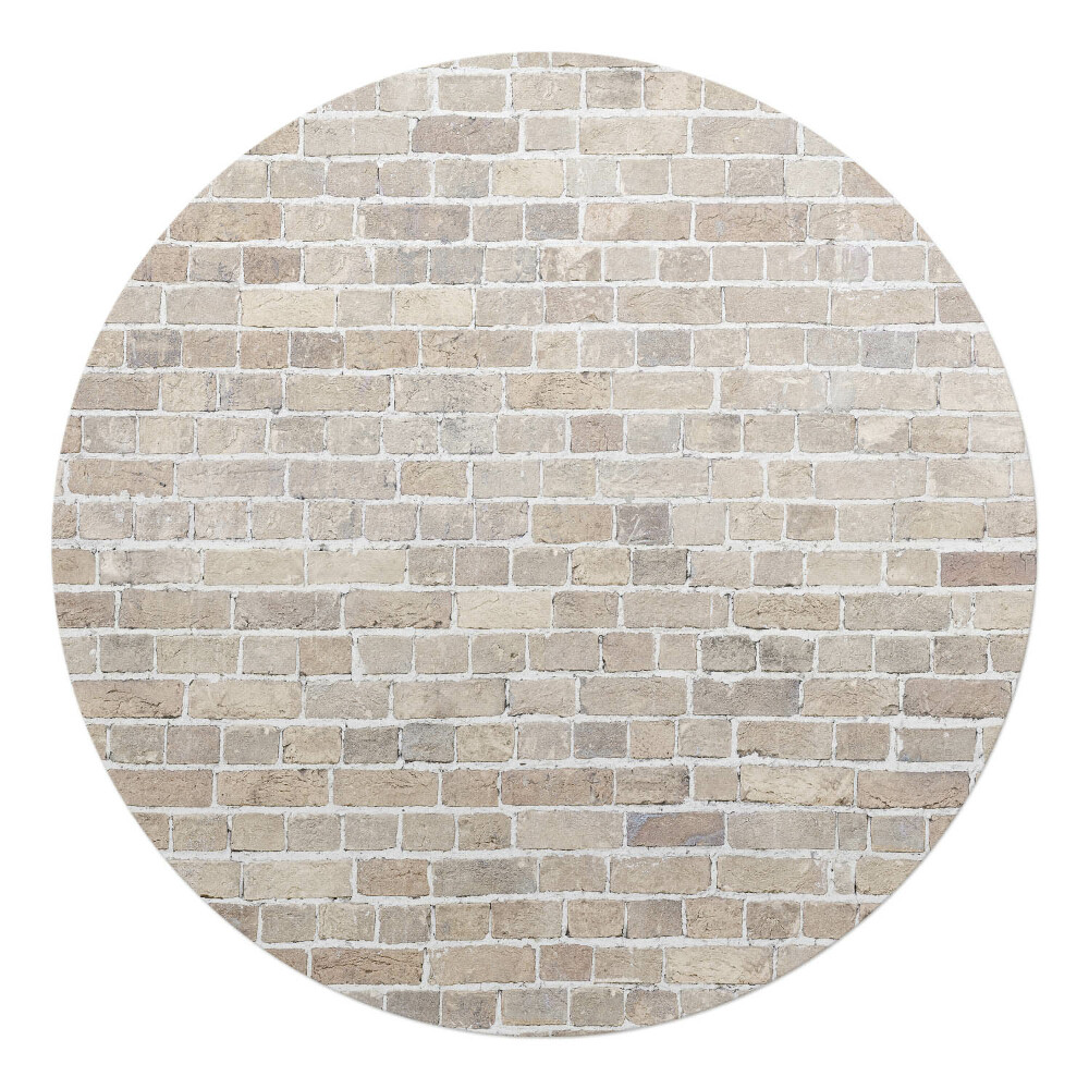 Podložka pod stoličku na kolieskach okrúhla Retro tehlová stena