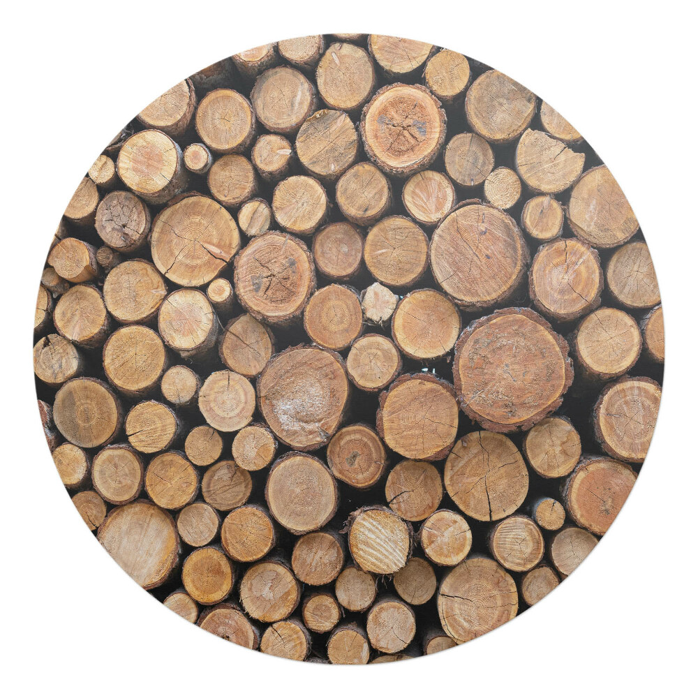 Podložka pod kolieskovú stoličku okrúhla Stohy drevených polená