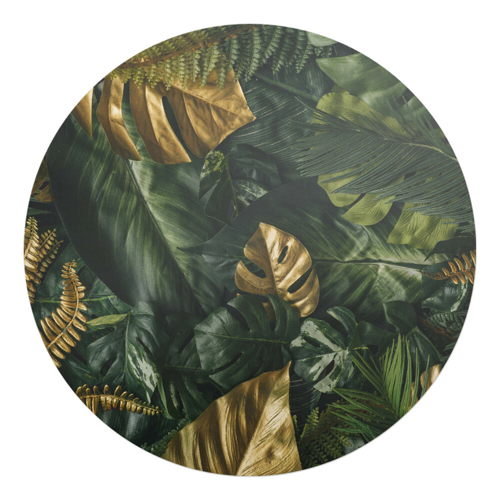 Podložka pod stoličku na kolieskach okrúhla Tropické listy