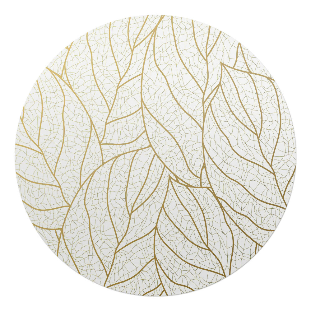 Podložka pod stoličku okrúhla Listy v jemnom vzore