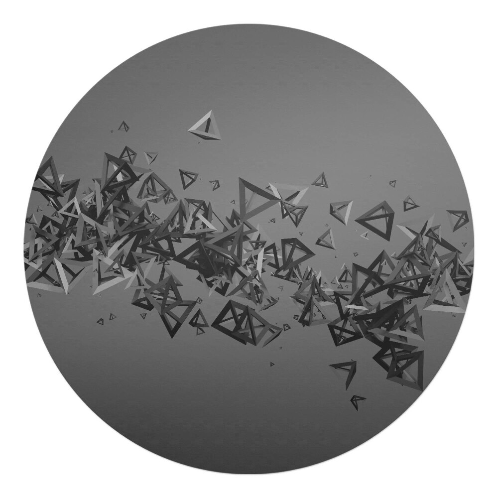 Podložka pod kolieskovú stoličku okrúhla Trojuholníkový chaos