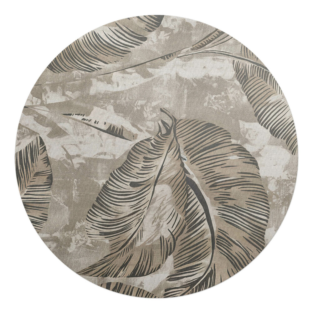 Podložka pod stoličku na kolieskach okrúhla Listy na plátne