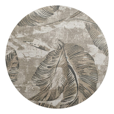 Podložka pod stoličku na kolieskach okrúhla Listy na plátne