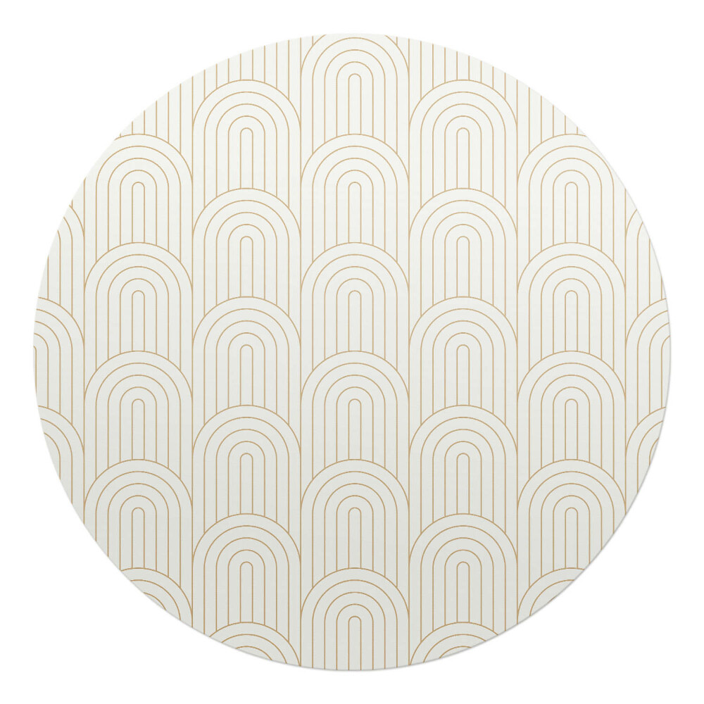 Podložka pod stoličku na kolieskach okrúhla Oblúkový retro vzor