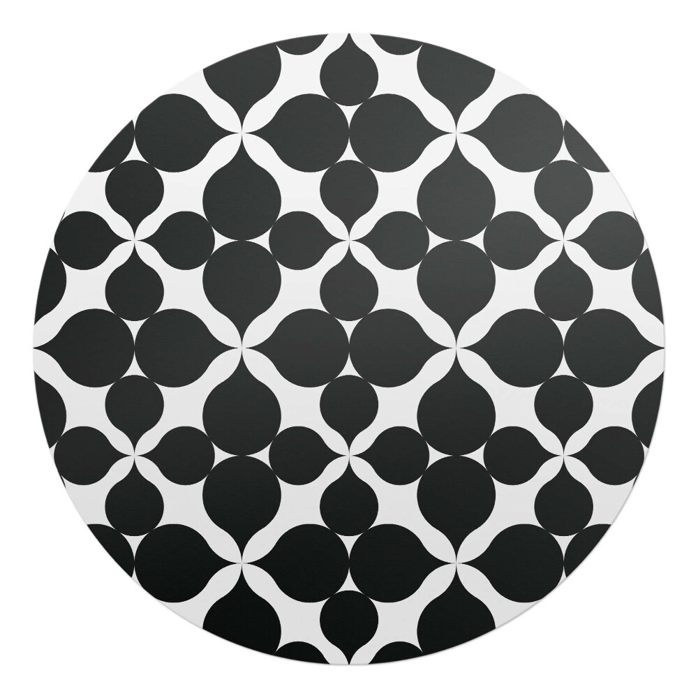 Podložka pod kolieskovú stoličku okrúhla Geometrický kvetinový vzor