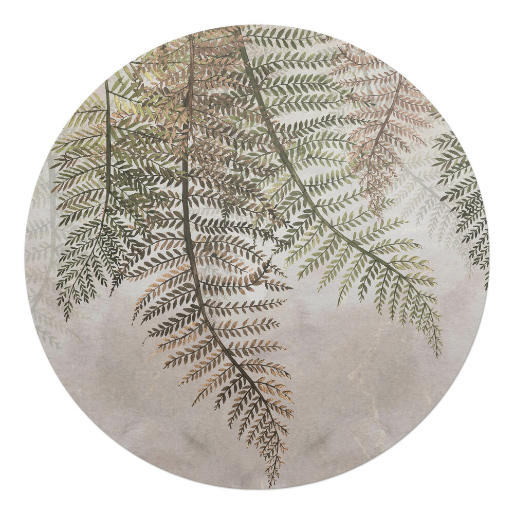 Podložka pod kolieskovú stoličku okrúhla Listy papradia