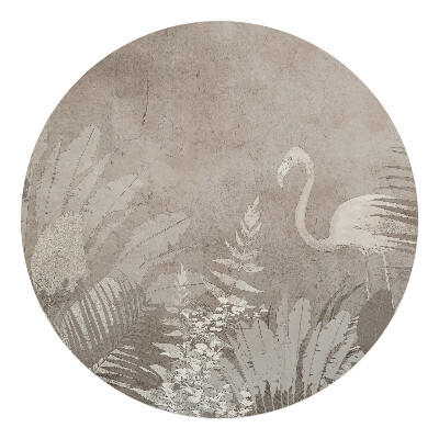 Podložka pod stoličku na kolieskach okrúhla Plameniak v džungli