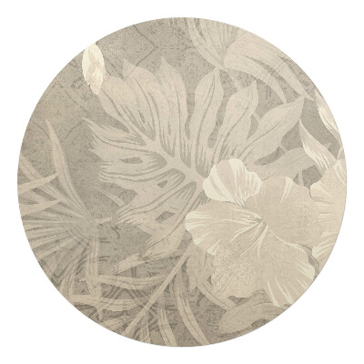Podložka pod stoličku okrúhla Tropické listy retro