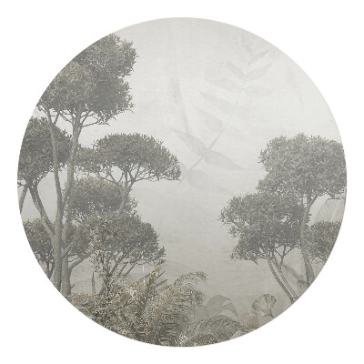 Podložka pod kolieskovú stoličku okrúhla Jemný tropický les