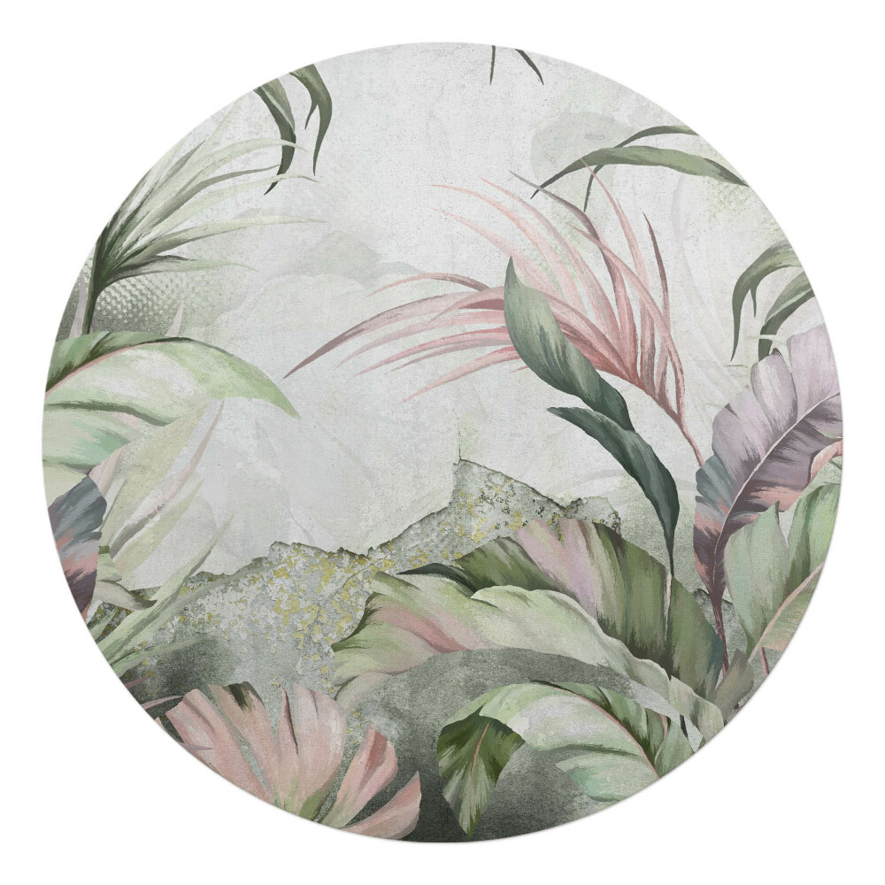 Podložka pod stoličku okrúhla Tropické listy