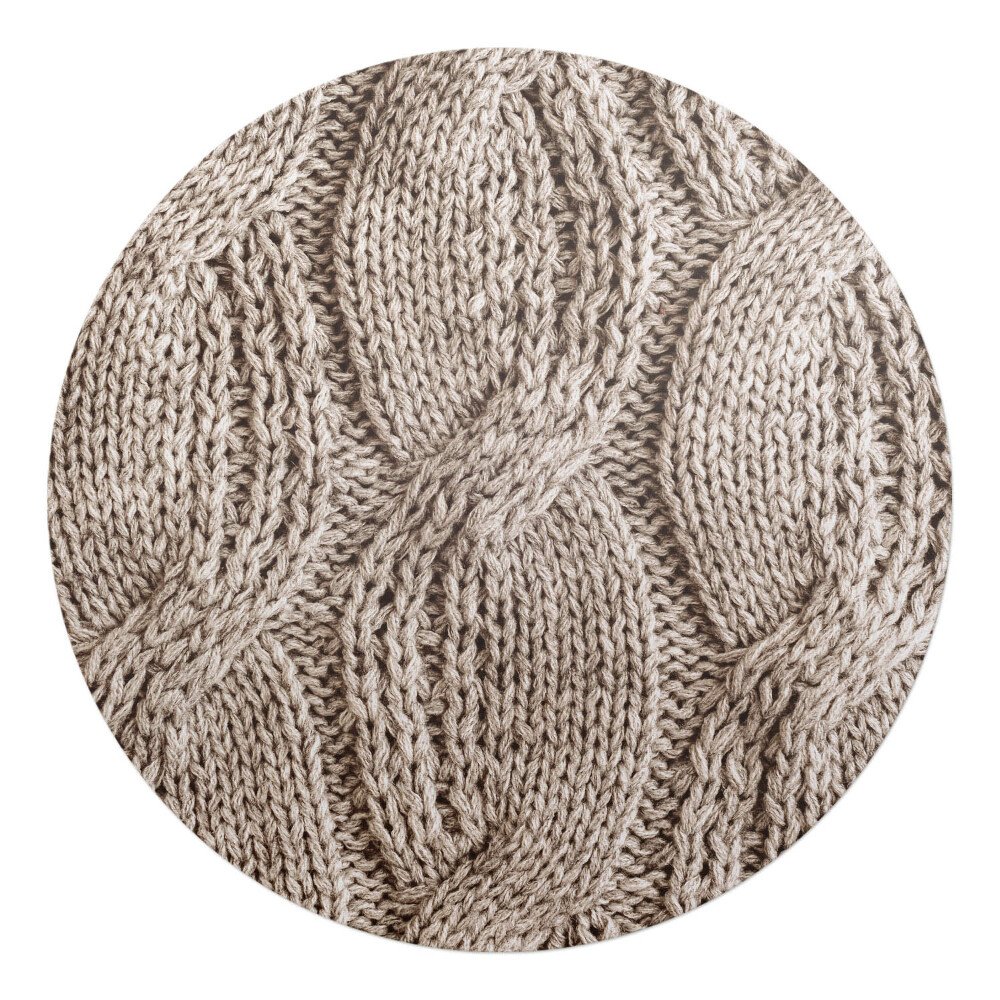 Podložka pod kolieskovú stoličku okrúhla Vzor pleteného svetra