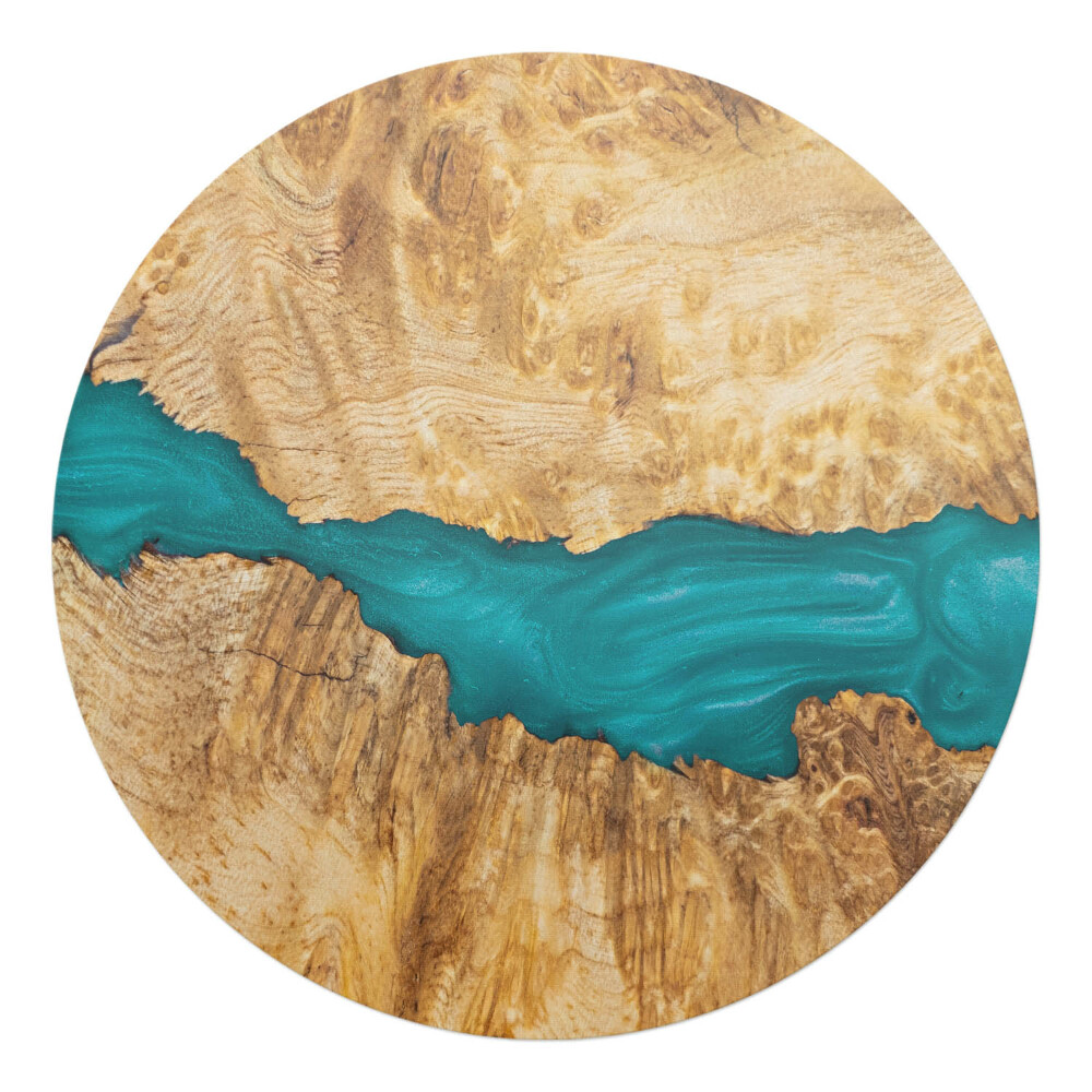 Podložka pod stoličku okrúhla Drevený vzor so živicou