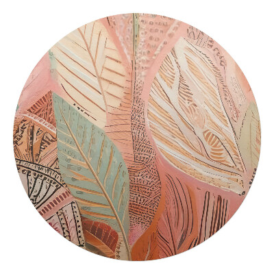 Podložka pod kolieskovú stoličku okrúhla Listy v abstrakcii