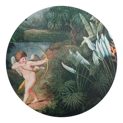 Podložka pod kolieskovú stoličku okrúhla Amor medzi kvetmi