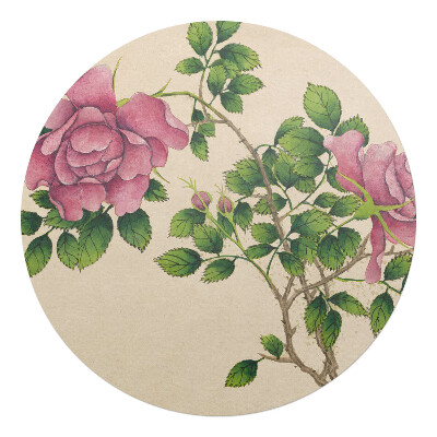 Podložka pod kolieskovú stoličku okrúhla Retro kytica ruží