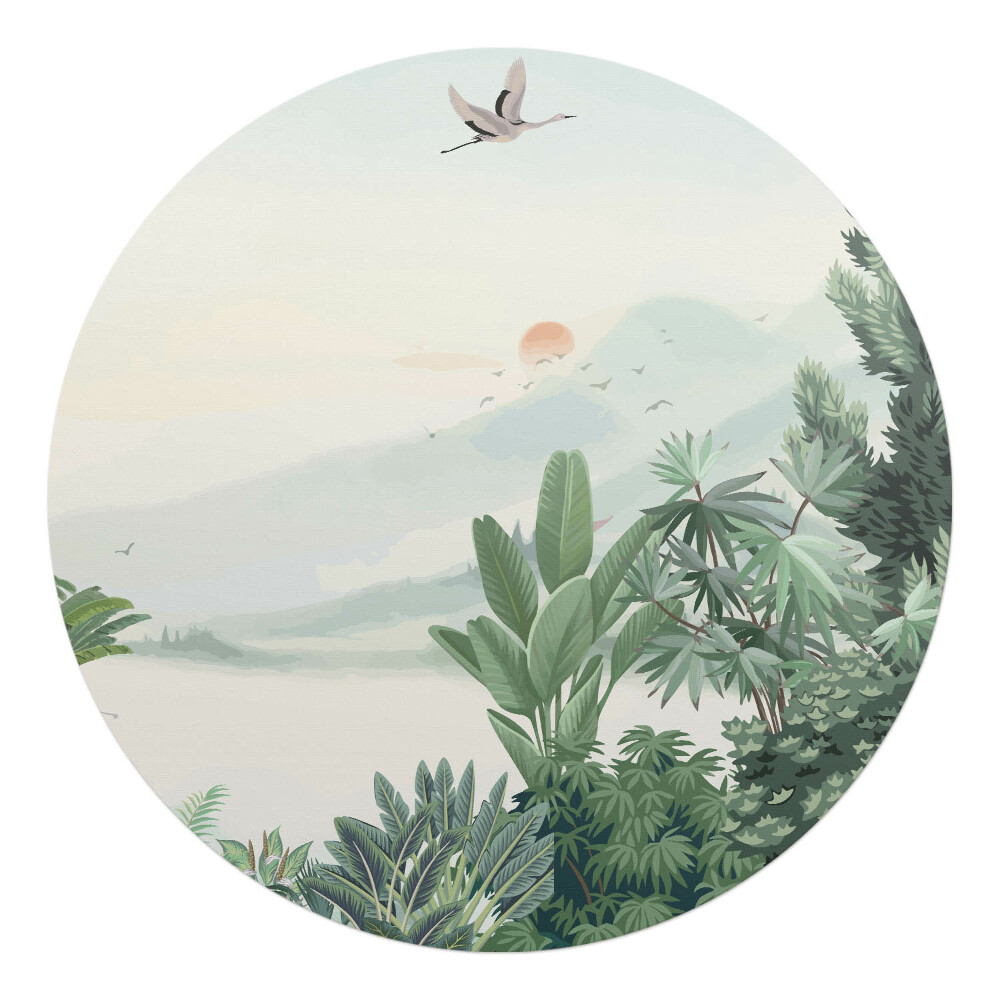 Podložka pod stoličku na kolieskach okrúhla Tropická krajina