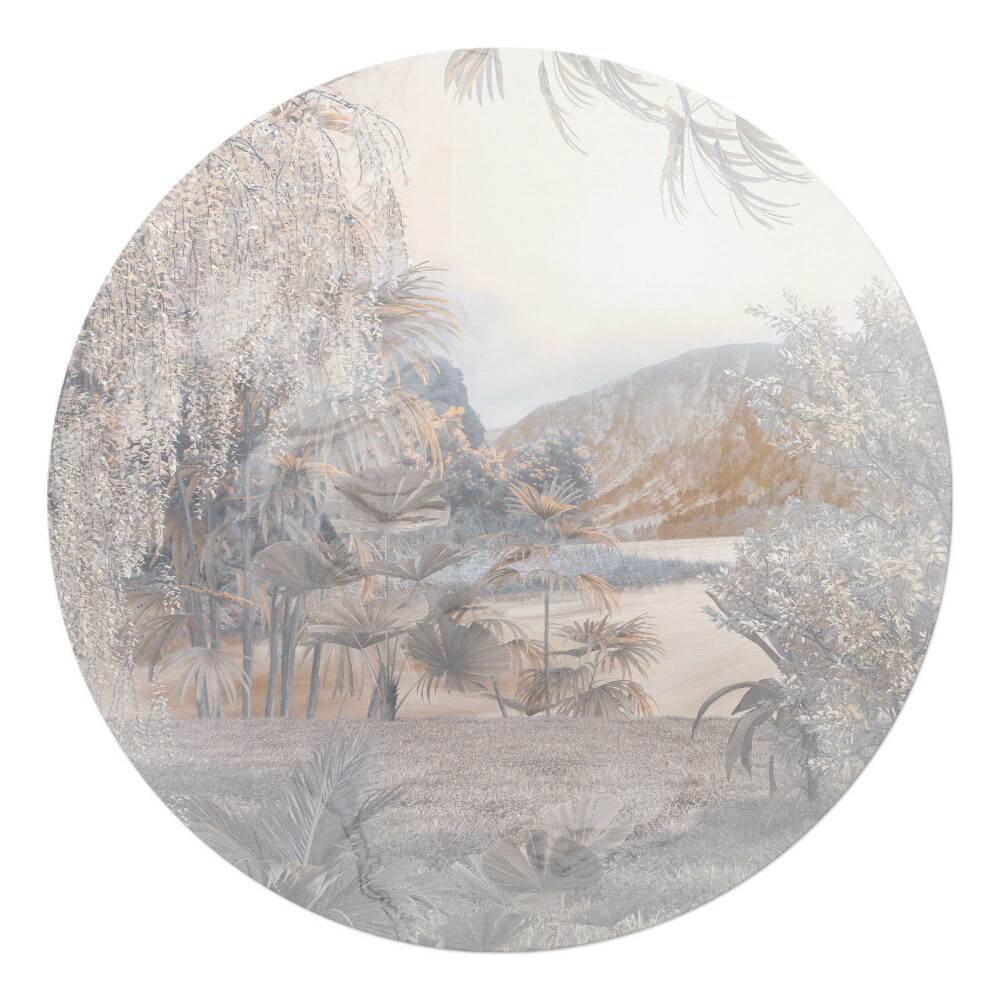 Podložka pod kolieskovú stoličku okrúhla Pastelová krajina prírody