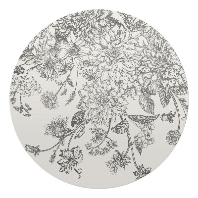 Podložka pod stoličku na kolieskach okrúhla Vintage kvetinový vzor