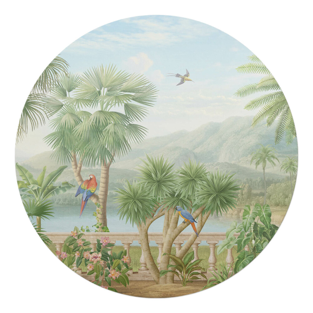 Podložka pod kolieskovú stoličku okrúhla Tropická krajina