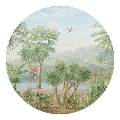 Podložka pod kolieskovú stoličku okrúhla Tropická krajina