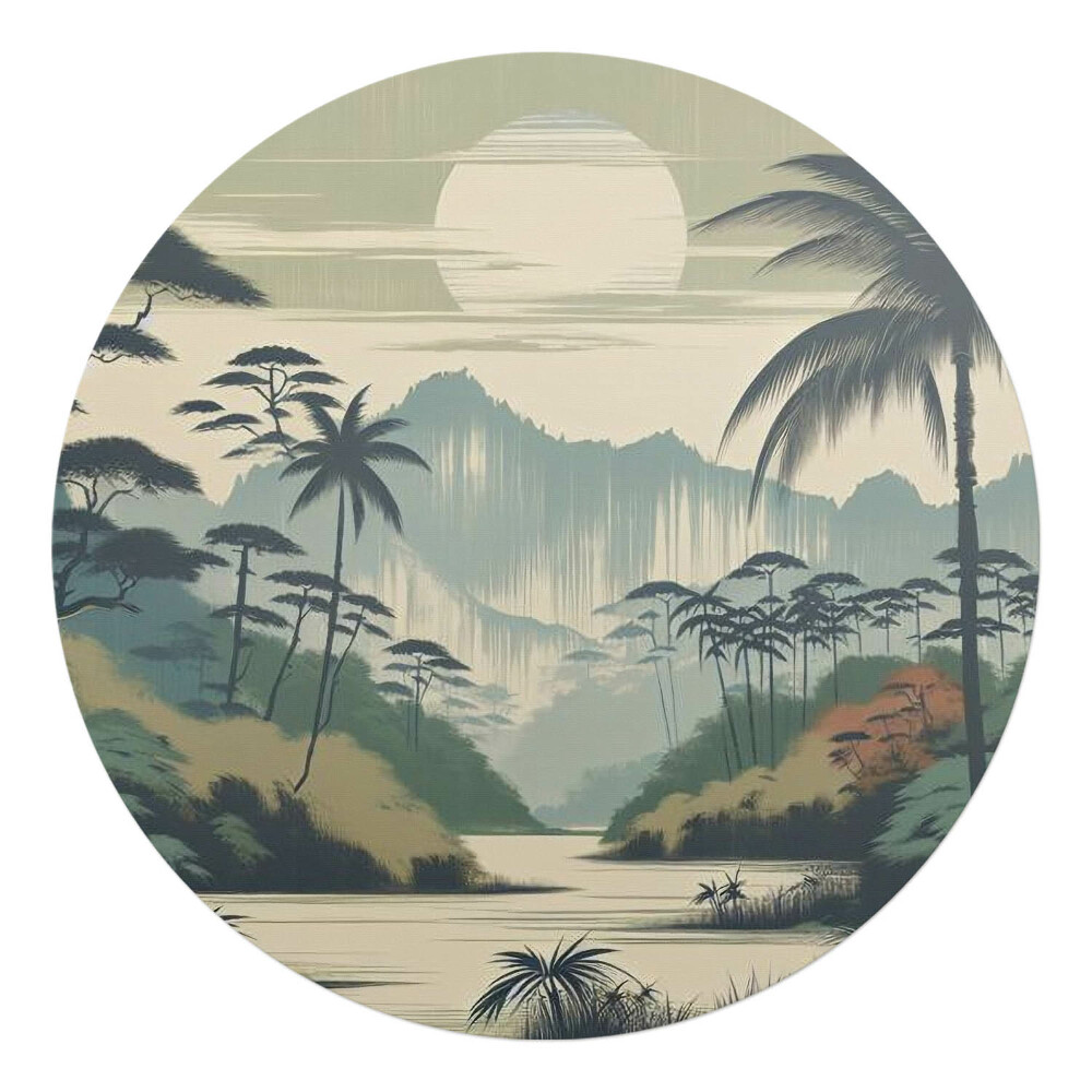 Podložka pod kolieskovú stoličku okrúhla Tropická krajina