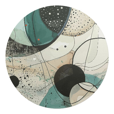 Podložka pod stoličku na kolieskach okrúhla Abstraktné kruhy