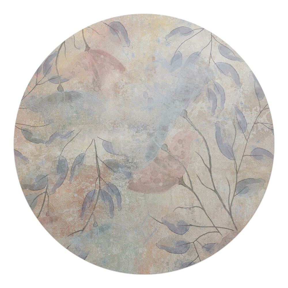 Podložka pod kolieskovú stoličku okrúhla Jemné listy pozadia