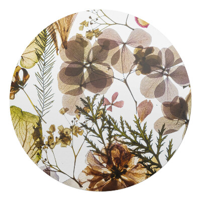 Podložka pod stoličku na kolieskach okrúhla Sušené listy a kvety