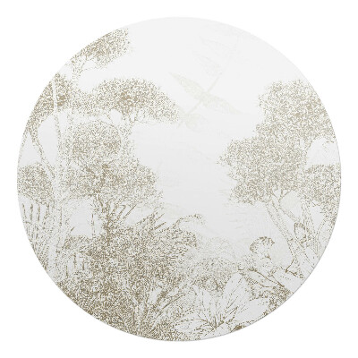 Podložka pod kolieskovú stoličku okrúhla Jemné tropické stromy