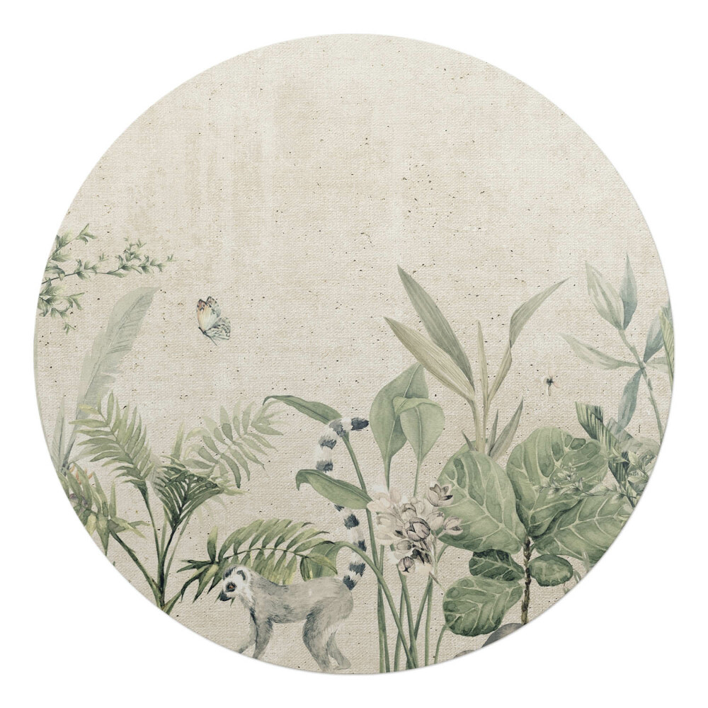 Podložka pod stoličku na kolieskach okrúhla Exotická džungľa