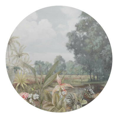 Podložka pod kolieskovú stoličku okrúhla Tropická krajina