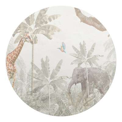Podložka pod kolieskovú stoličku okrúhla Exotická džungľa