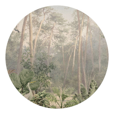 Podložka pod stoličku na kolieskach okrúhla Lesná panoráma