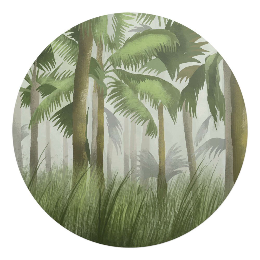 Podložka pod kolieskovú stoličku okrúhla Tropický les