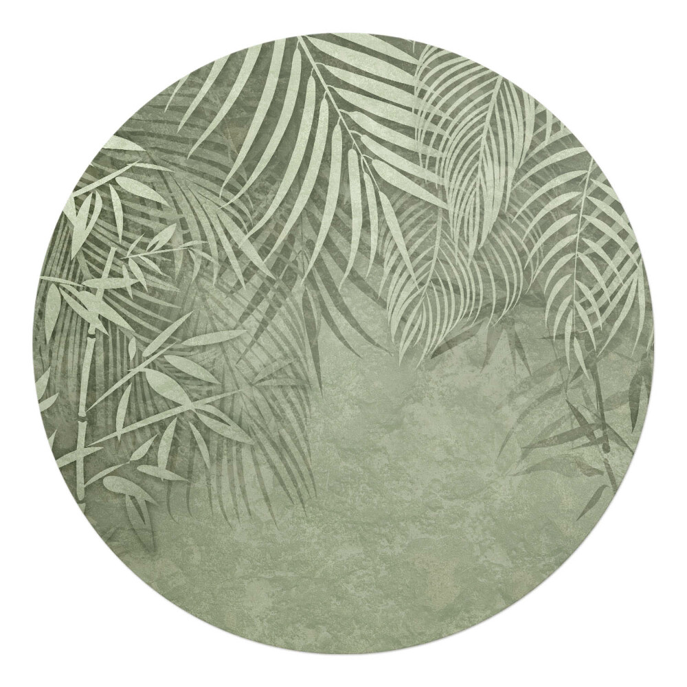 Podložka pod stoličku na kolieskach okrúhla Tropické listy