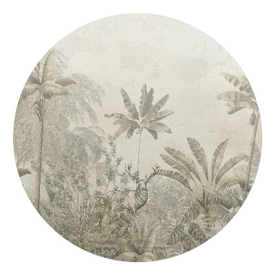 Podložka pod kolieskovú stoličku okrúhla Tropický les s jeleňmi