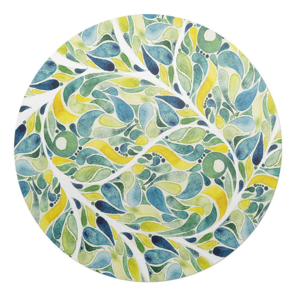Podložka pod stoličku na kolieskach okrúhla Abstraktný list
