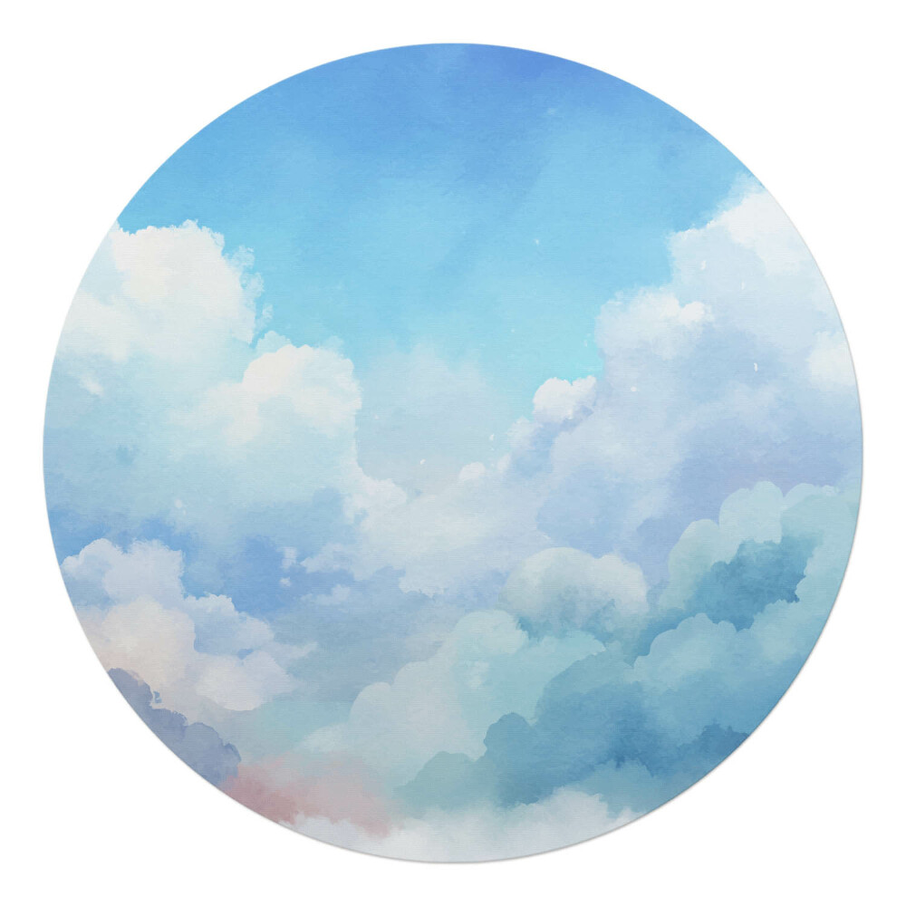 Podložka pod stoličku na kolieskach okrúhla Maľované oblaky