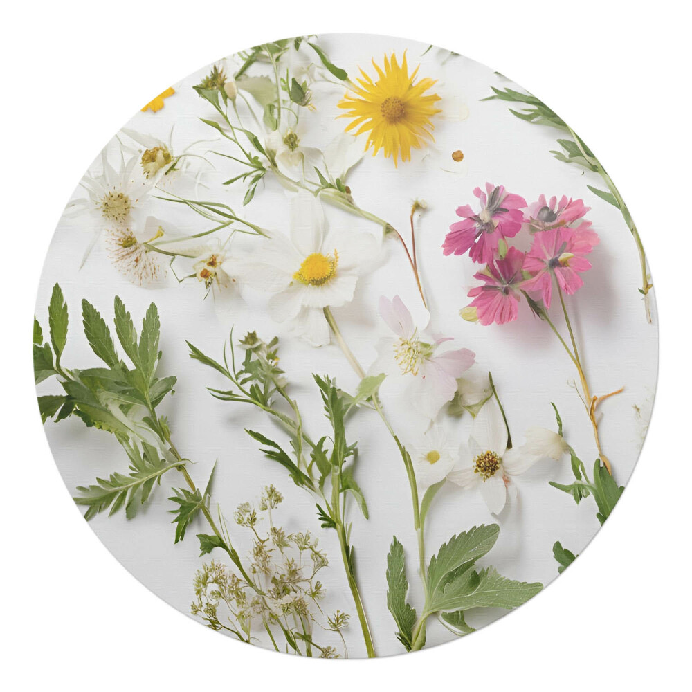 Podložka pod stoličku okrúhla Kvety a listy