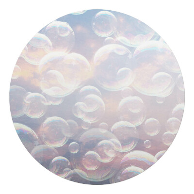 Podložka pod kolieskovú stoličku okrúhla Mydlové bubliny v oblakoch