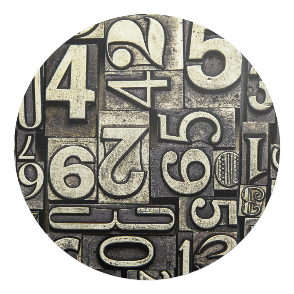 Podložka pod stoličku okrúhla Čísla v retro štýle