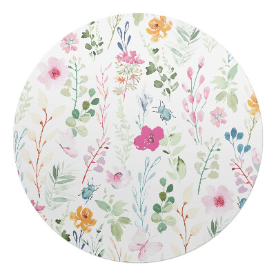 Podložka pod stoličku okrúhla Vintage kvetinový vzor