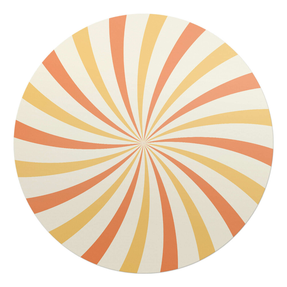 Podložka pod kolieskovú stoličku okrúhla Retro víriace pruhy