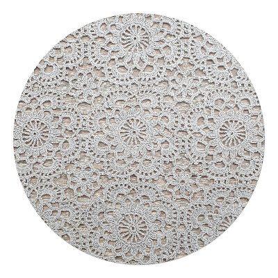 Podložka pod kolieskovú stoličku okrúhla Čipkované kvety