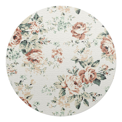 Podložka pod stoličku okrúhla Retro kvetinový vzor